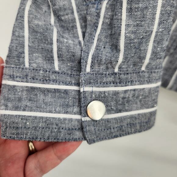 NWT Chico's Reversable Linen Indigo Stripe Jacket  Women's 2 (Large 12) - Picture 9 of 15